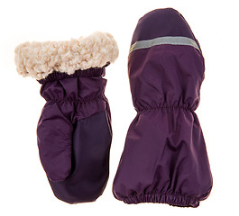 Image showing Children\'s autumn-winter mittens