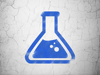 Image showing Science concept: Flask on wall background