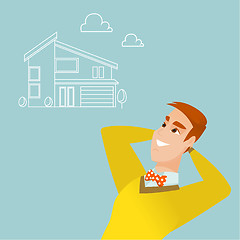 Image showing Man dreaming about buying a new house.