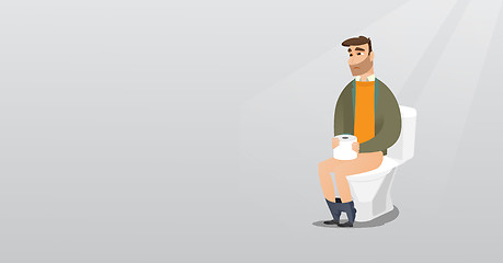 Image showing Man suffering from diarrhea or constipation.