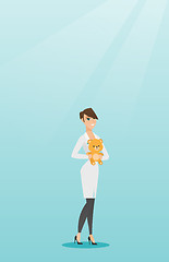 Image showing Pediatrician doctor holding teddy bear.