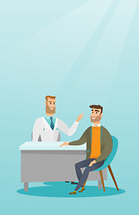 Image showing Physician consulting male patient in office.