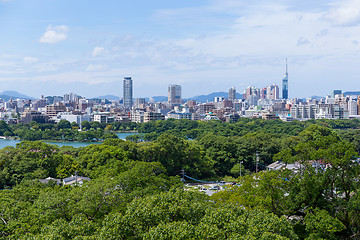 Image showing Fukuoka city in the park