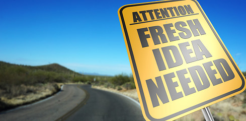 Image showing Fresh idea needed road sign