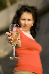 Image showing woman with champagne glass