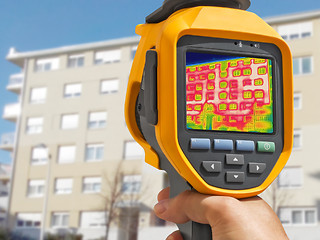 Image showing Detecting Heat Loss Outside building Using Thermal Camera