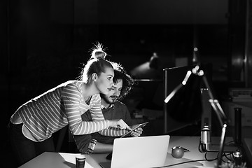 Image showing young designers in the night office