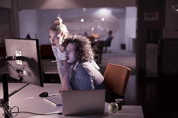 Image showing young designers in the night office