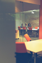 Image showing Business Team At A Meeting at modern office building