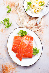 Image showing salmon fish and butter 