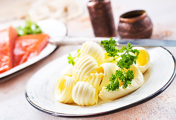 Image showing salmon fish and butter 