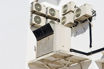 Image showing Air conditioner units in the wall