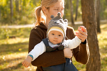 Image showing Baby Boy or Girl Have Fun Outdoors