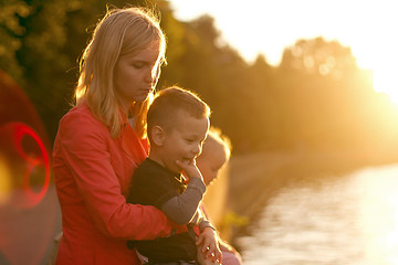 Image showing Baby Boy or Girl Have Fun Outdoors