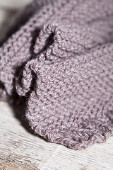 Image showing Knitted brown scarf 