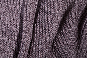 Image showing Knitted brown scarf texture.