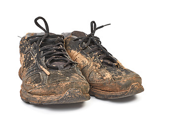 Image showing Dirty shoes full of mud