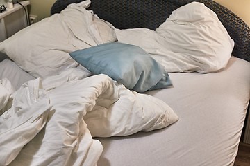 Image showing Hotel bed closeup