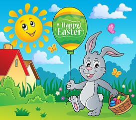 Image showing Easter rabbit with balloon image 2