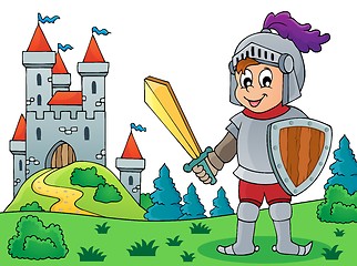 Image showing Knight and castle theme image