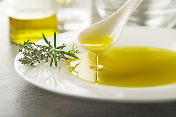 Image showing Olive Oil with herbs