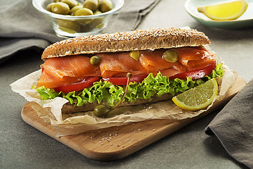 Image showing Salmon sandwich