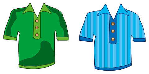 Image showing Two colour shirts on white background is insulated