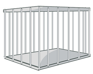 Image showing Strong iron hutch on white background is insulated