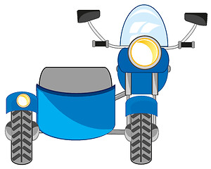 Image showing Motorcycle with sidercar on white background is insulated