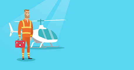 Image showing Doctor of air ambulance vector illustration.