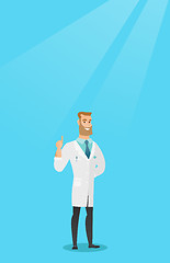 Image showing Doctor showing finger up vector illustration.