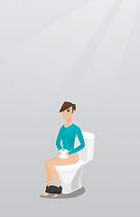 Image showing Woman suffering from diarrhea or constipation.