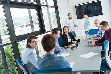 Image showing Business Team At A Meeting at modern office building