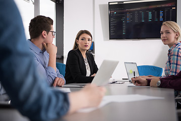 Image showing Business Team At A Meeting at modern office building