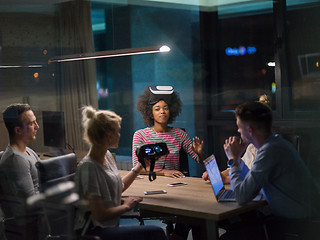 Image showing Multiethnic Business team using virtual reality headset