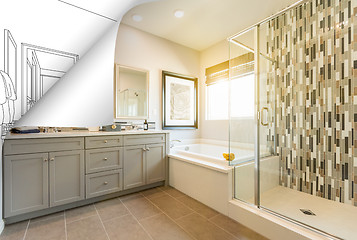 Image showing Master Bathroom Photo Page Corner Flipping with Drawing Behind