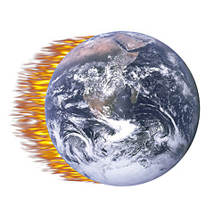 Image showing Earth on fire