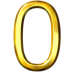 Image showing 3d golden number 0