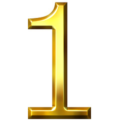 Image showing 3d golden number 1