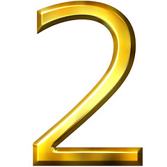 Image showing 3d golden number 2