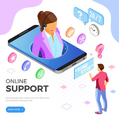 Image showing Isometric Online Customer Support