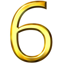 Image showing 3d golden number 6