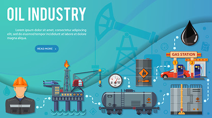 Image showing Oil Industry Banner Infographics