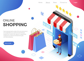 Image showing Online Internet Shopping Delivery Isometric Concept