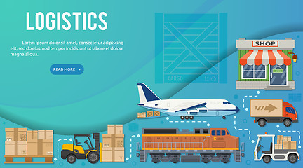 Image showing Freight Transport and Logistics Banner Infographics