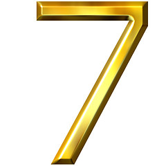Image showing 3d golden number 7