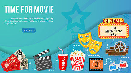 Image showing Cinema and Movie Banner