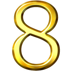 Image showing 3d golden number 8