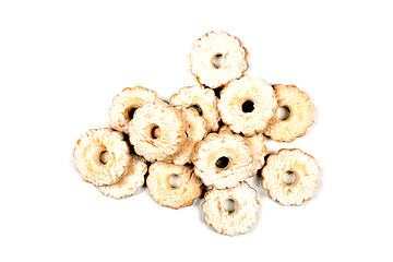Image showing Fresh baked cookies on white background