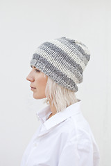 Image showing Beautiful young woman in warm grey beanie